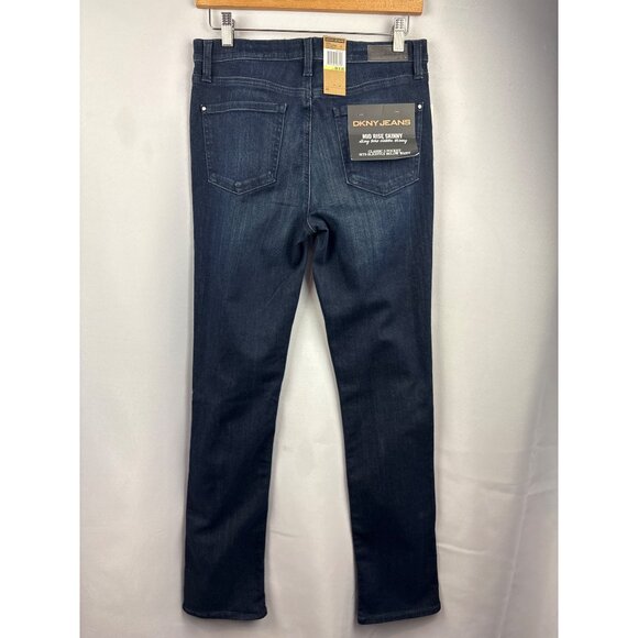 Women’s DKNY Size 4 Dark Wash Blue Skinny Jeans - Picture 3 of 6